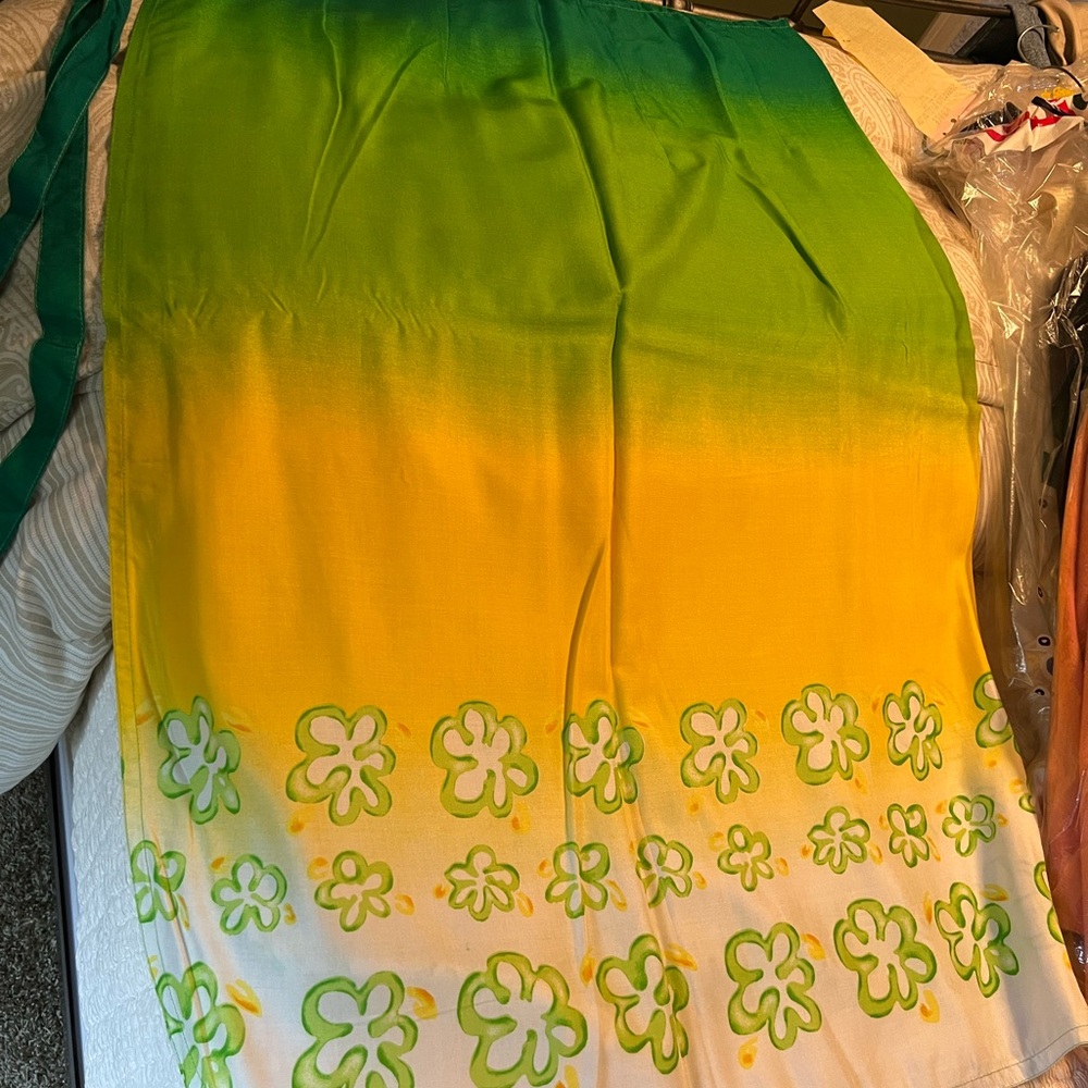 Green and Yellow Floral Sarong
